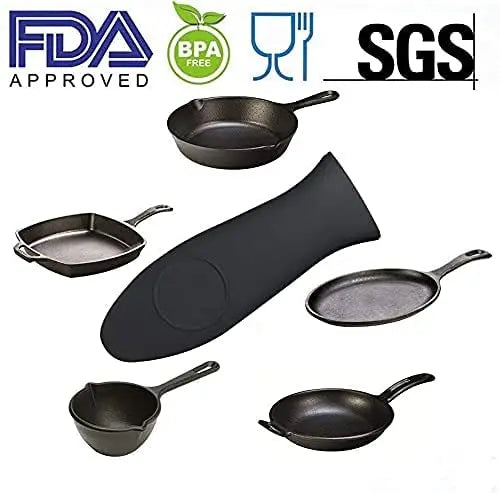 Durable Grill Pan Scraper and Silicone Hot Handle Holder for Lodge Cast Iron Cookware Accessories Pattan Australia